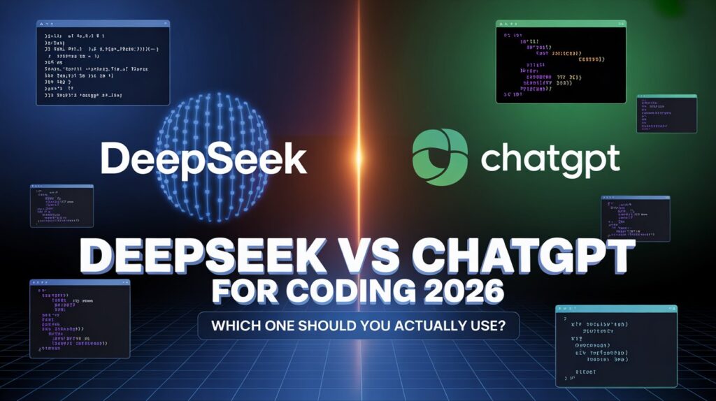 DeepSeek vs ChatGPT for Coding in 2026 performance comparison chart showing Python and JavaScript execution accuracy.