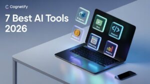 Screenshot of top AI productivity tools dashboard for small business