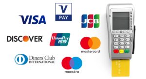 Types of electronic debit cards including contactless virtual online and EMV chip cards