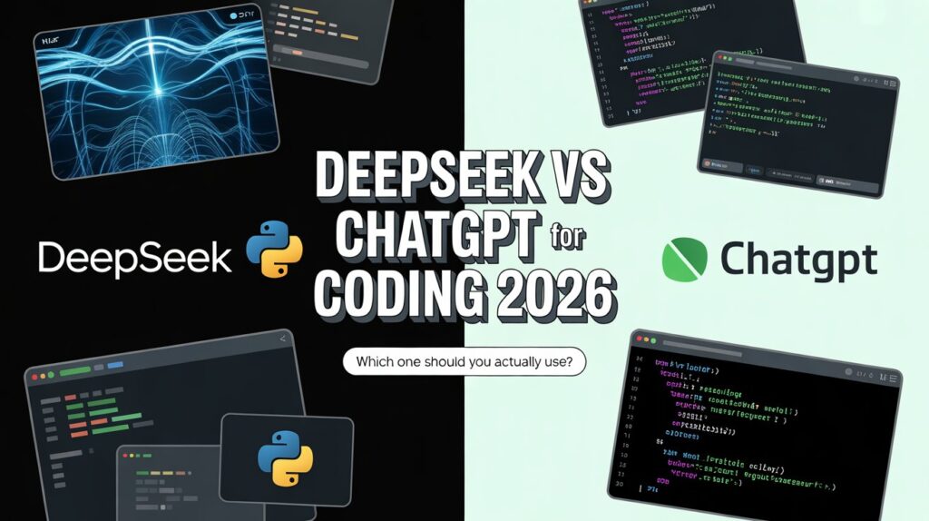 Financial ROI infographic comparing the subscription costs of DeepSeek vs ChatGPT for Coding 2026 for tech startups.