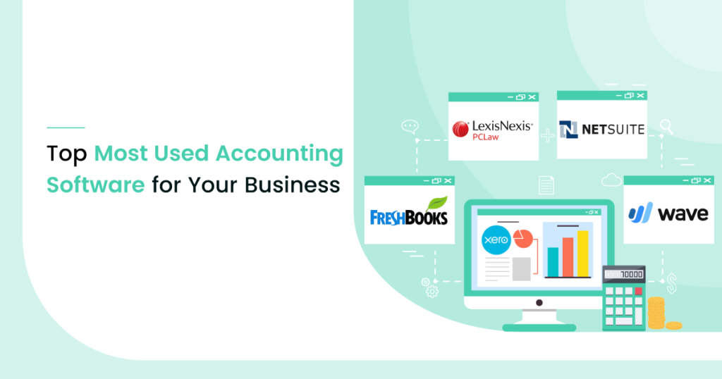 A professional comparison of the best accounting software for multiple businesses including Xero, FreshBooks, NetSuite, and Wave on a digital dashboard.