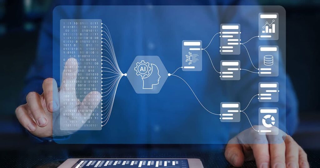 Student creating presentation slides with an AI presentation maker